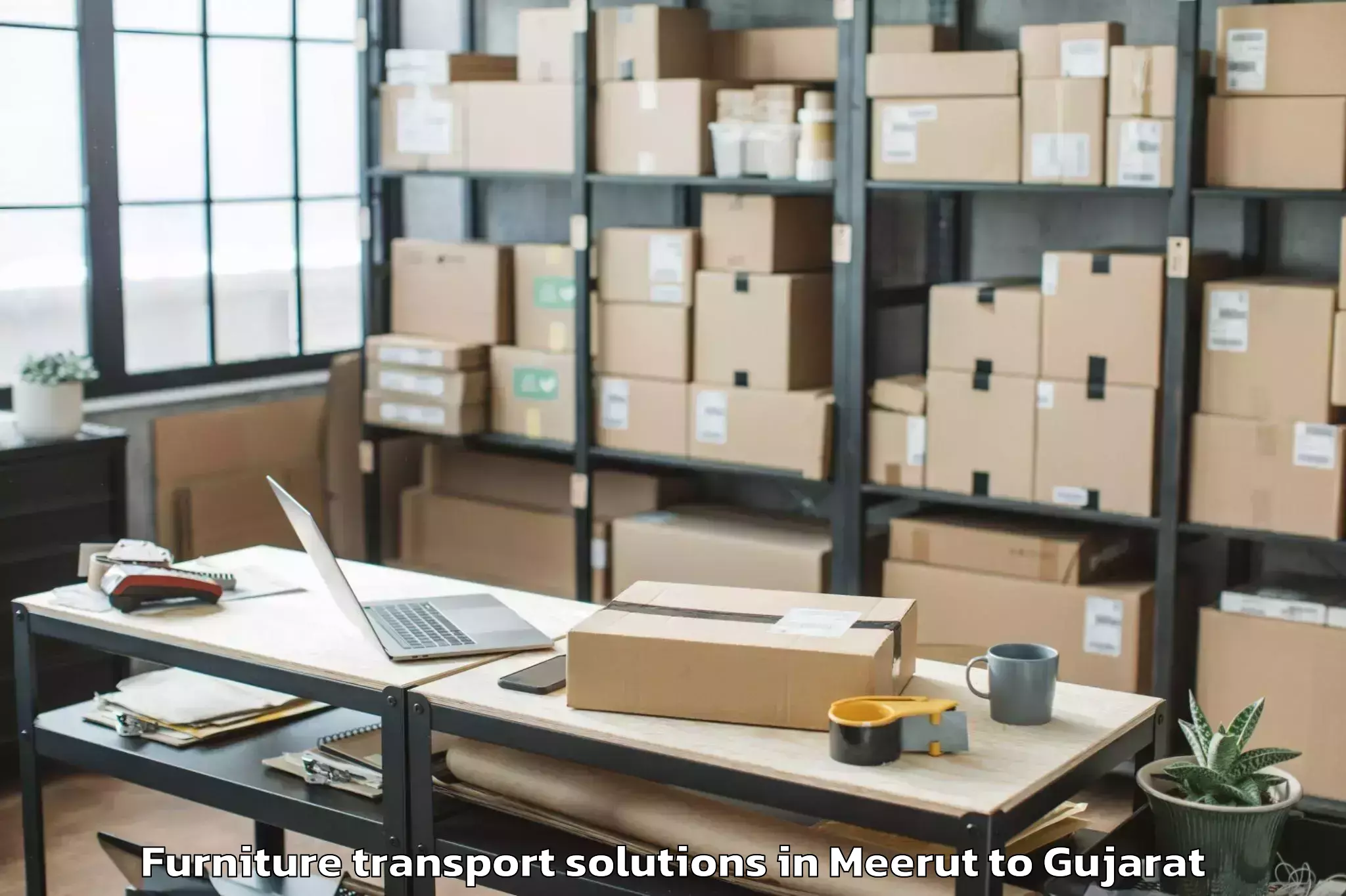 Book Your Meerut to Madhav Kampo Furniture Transport Solutions Today